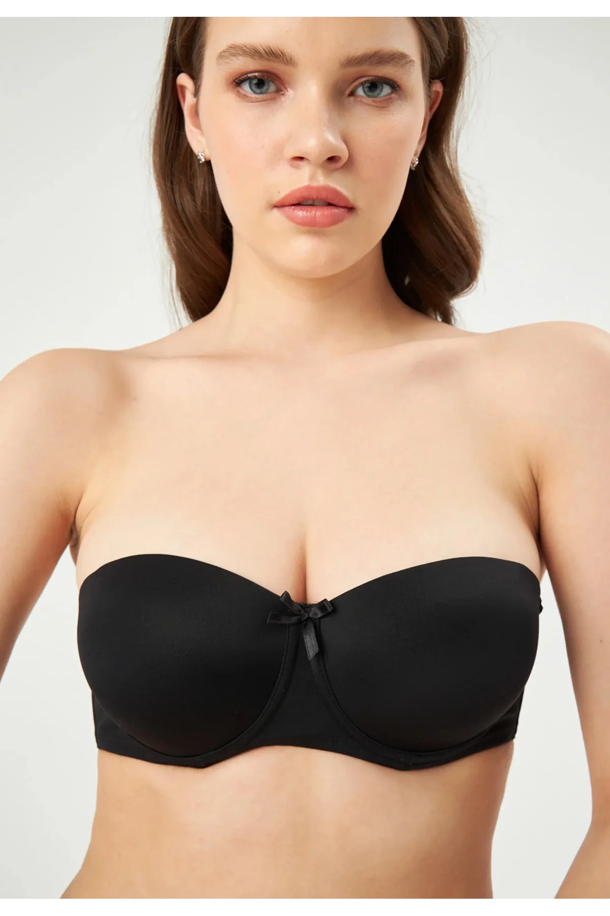 Siyah Ersk160 Adela Straplez Double Push-Up Sütyen Siyah Ersk160 Adela Straplez Double Push-Up Sütyen