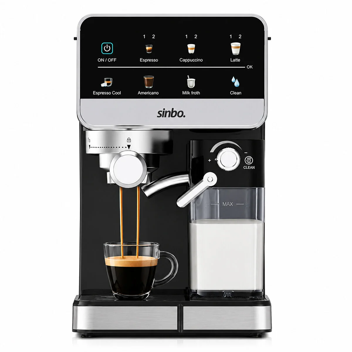 Siyah Espresso Kahve Makinesi 7 Farklı Kahve 1.5LT Su Hazne - 500ML Süt Hazne SCM-2996 Siyah Espresso Kahve Makinesi 7 Farklı Kahve 1.5LT Su Hazne - 500ML Süt Hazne SCM-2996