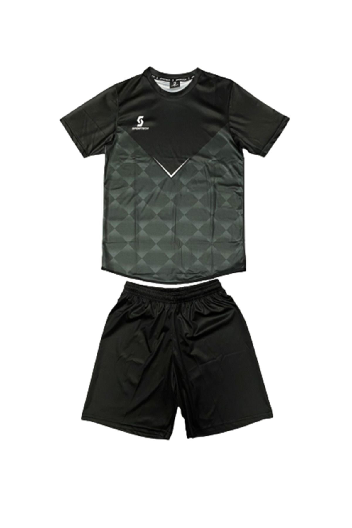Sportech Siyah Forma Takımı K0147 (Tek Kelime İsim Ve Numara Yazilir)