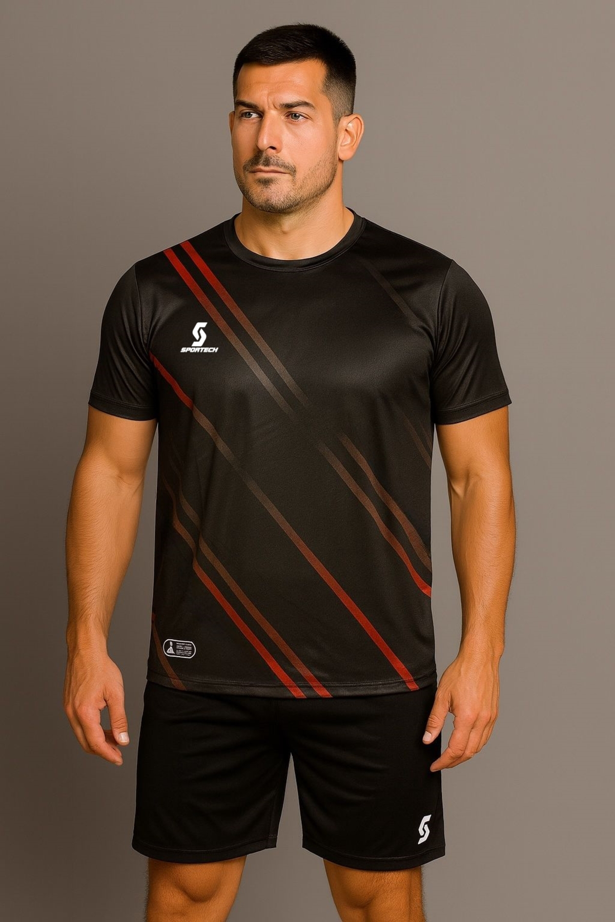 Sportech Siyah Forma Takımı K0137 (Tek Kelime İsim Ve Numara Yazilir)