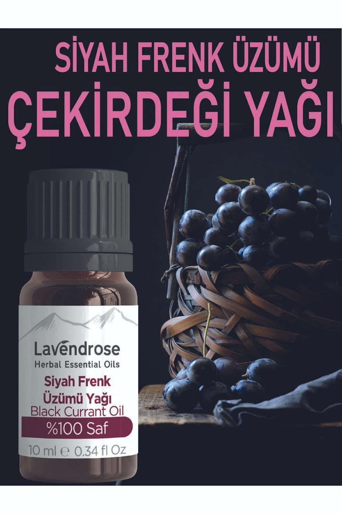 Siyah Frenk Üzümü Çekirdeği Yağı 10 ml %100 Doğal Omega 6 Yağı