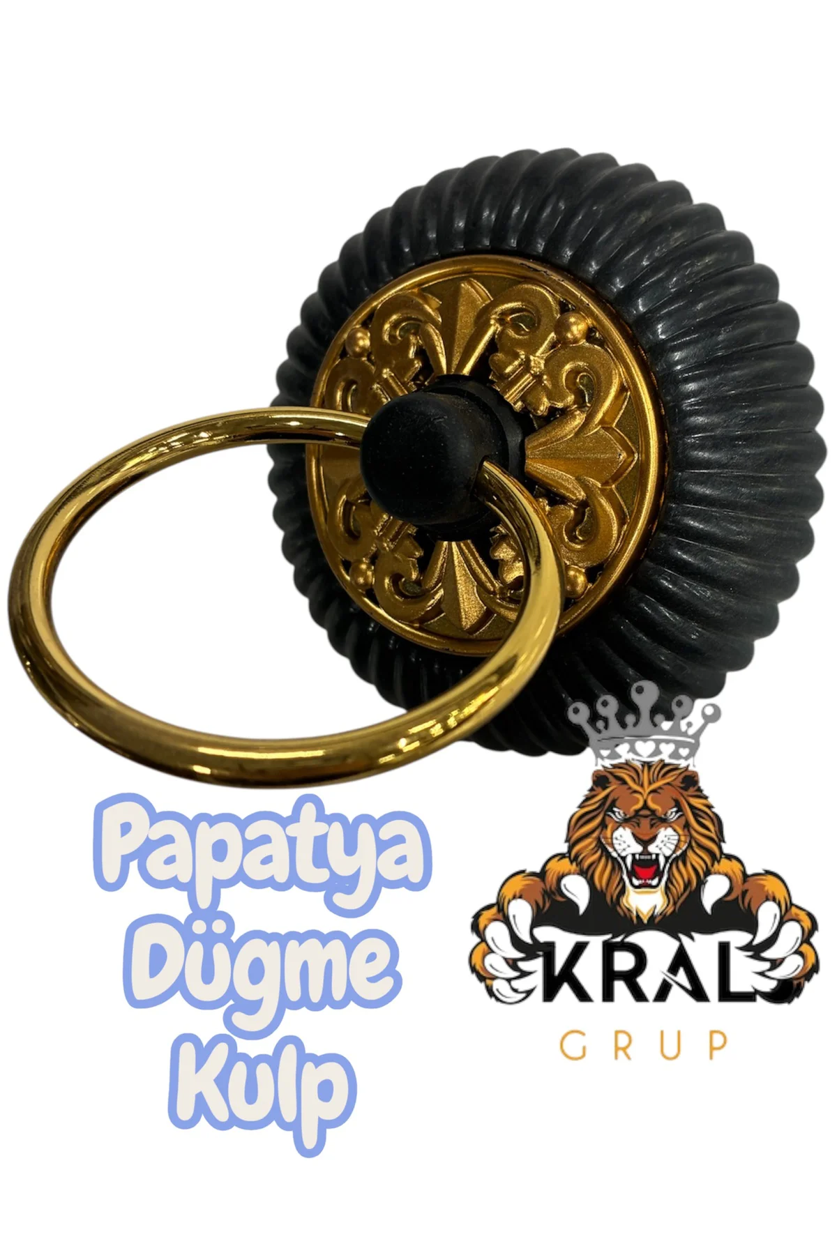 Siyah Gold Polimer Düğme Kulp Sarı Mobilya Çekmece Mutfak Dolap D