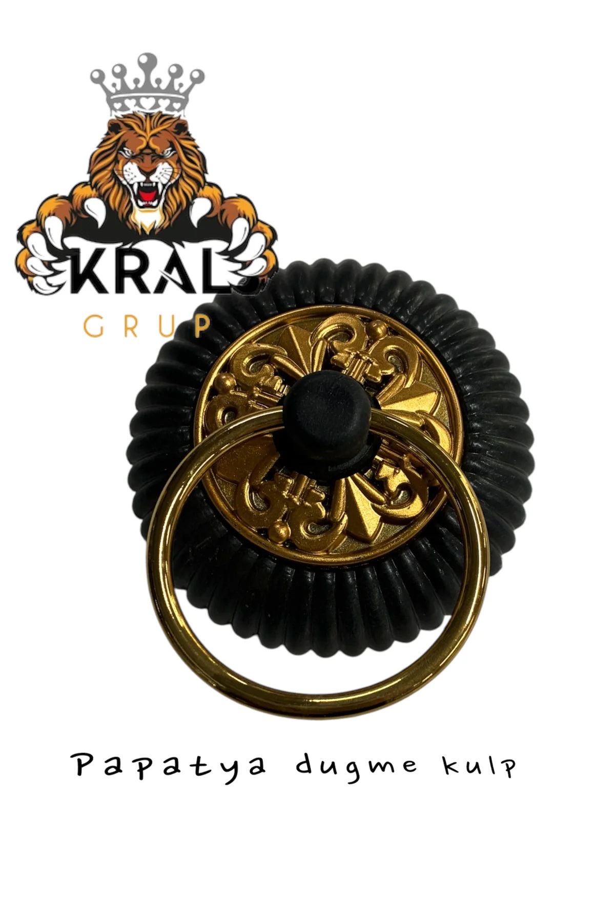 Siyah Gold Polimer Düğme Kulp Sarı Mobilya Çekmece Mutfak Dolap D