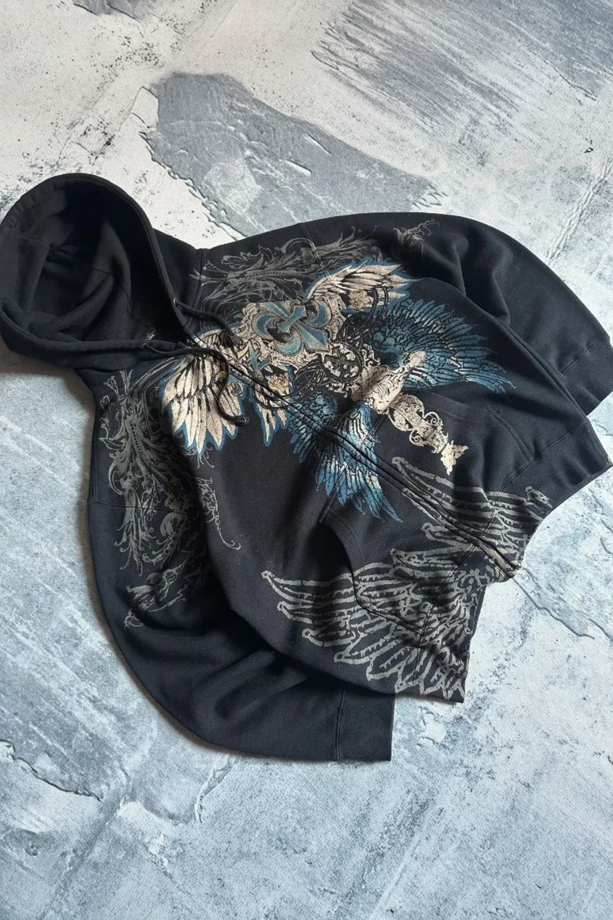 Köstebek Siyah Gotik Wing Detayli Y2k Unisex Kapüşonlu Hirka Köstebek Siyah Gotik Wing Detayli Y2k Unisex Kapüşonlu Hirka