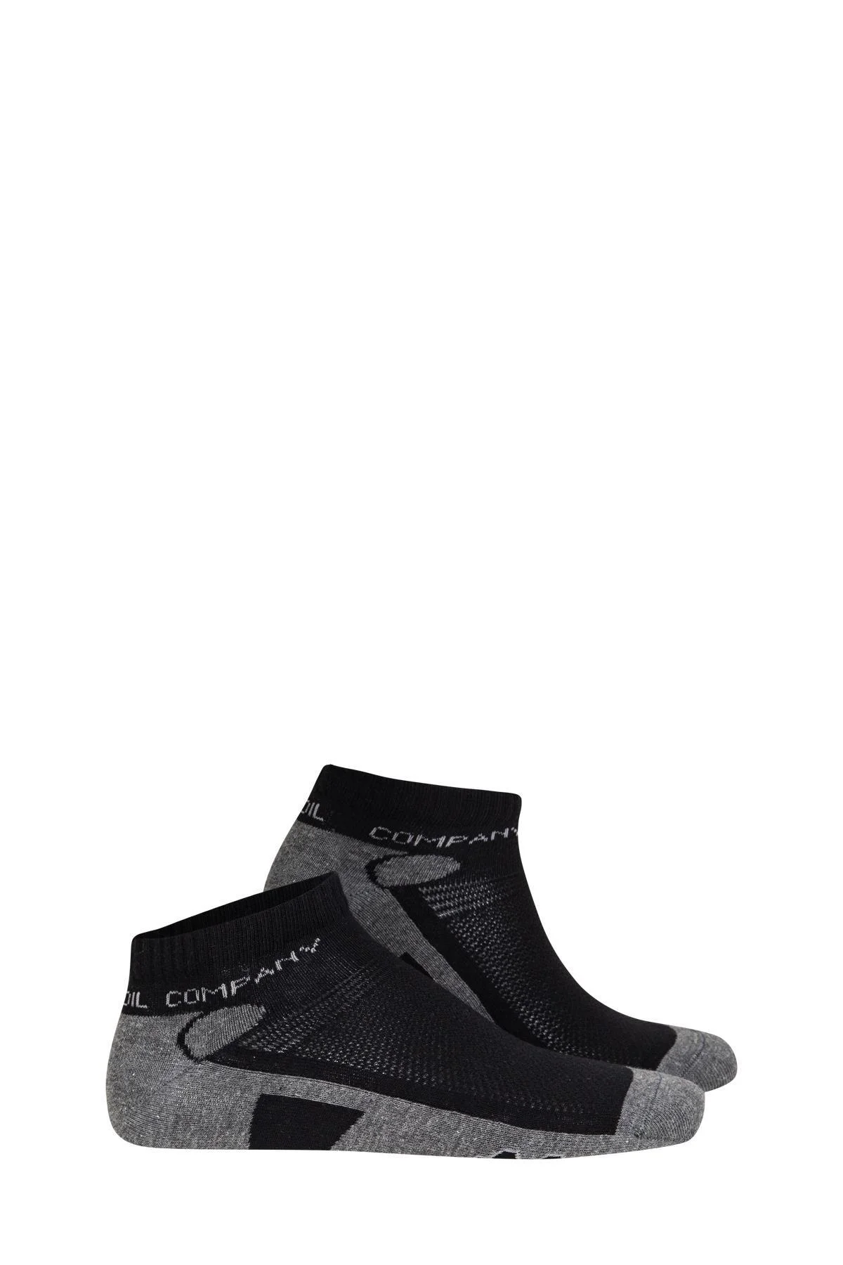 Siyah Gri Patik Unisex Çorap Naturel