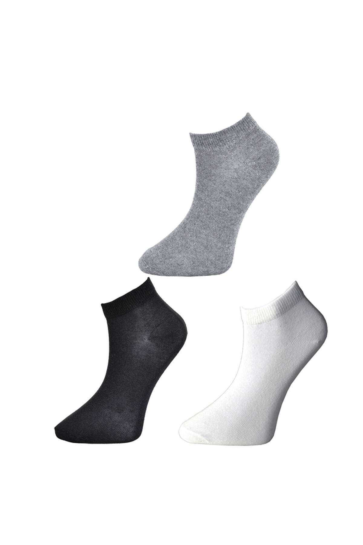 Just Cheap Store Siyah Gri Ve Beyaz Kadin Bilek Çorap 9 Çift