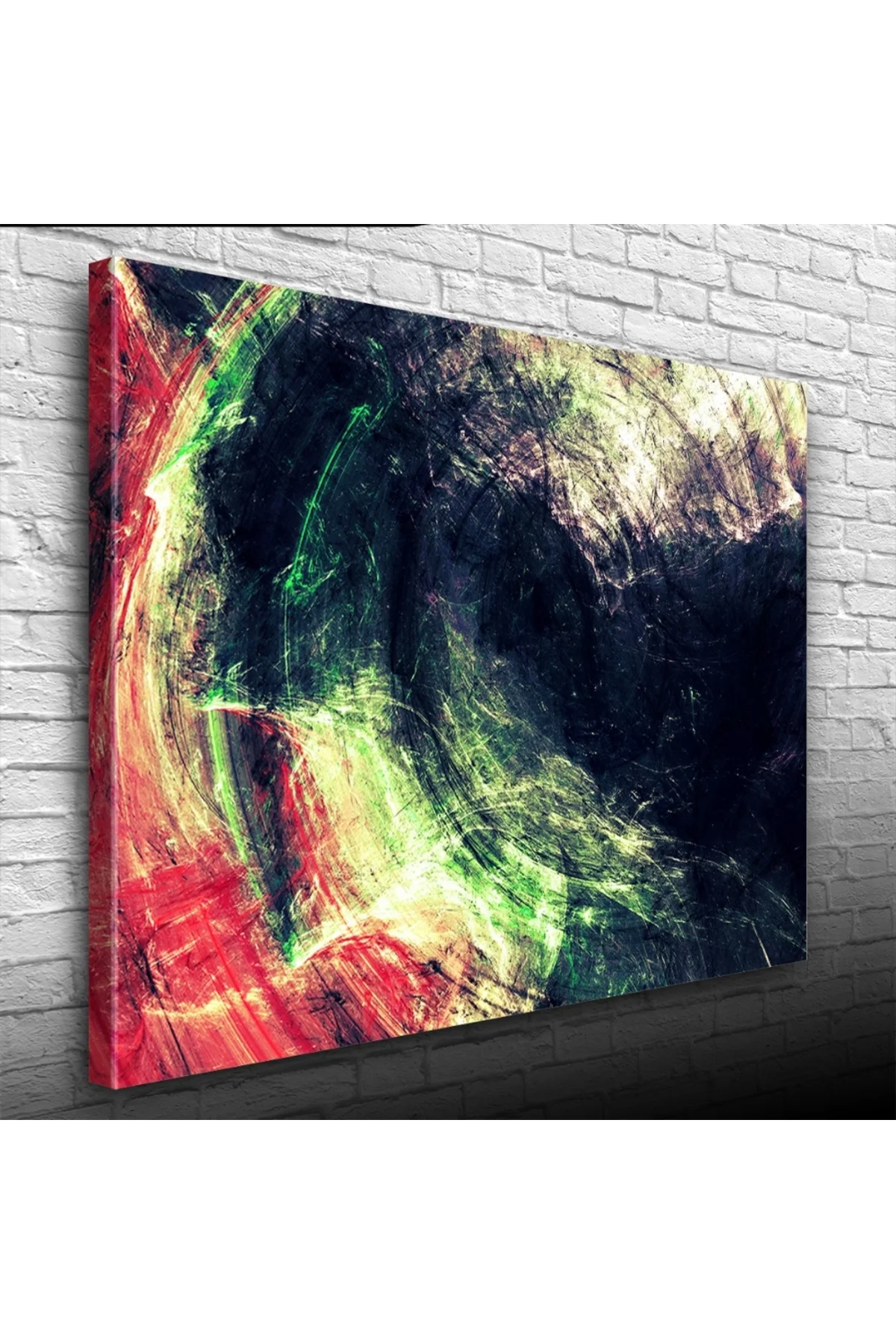 Siyah, Gri ve Kırmızı Soyut Kanvas Tablo 50 x 70