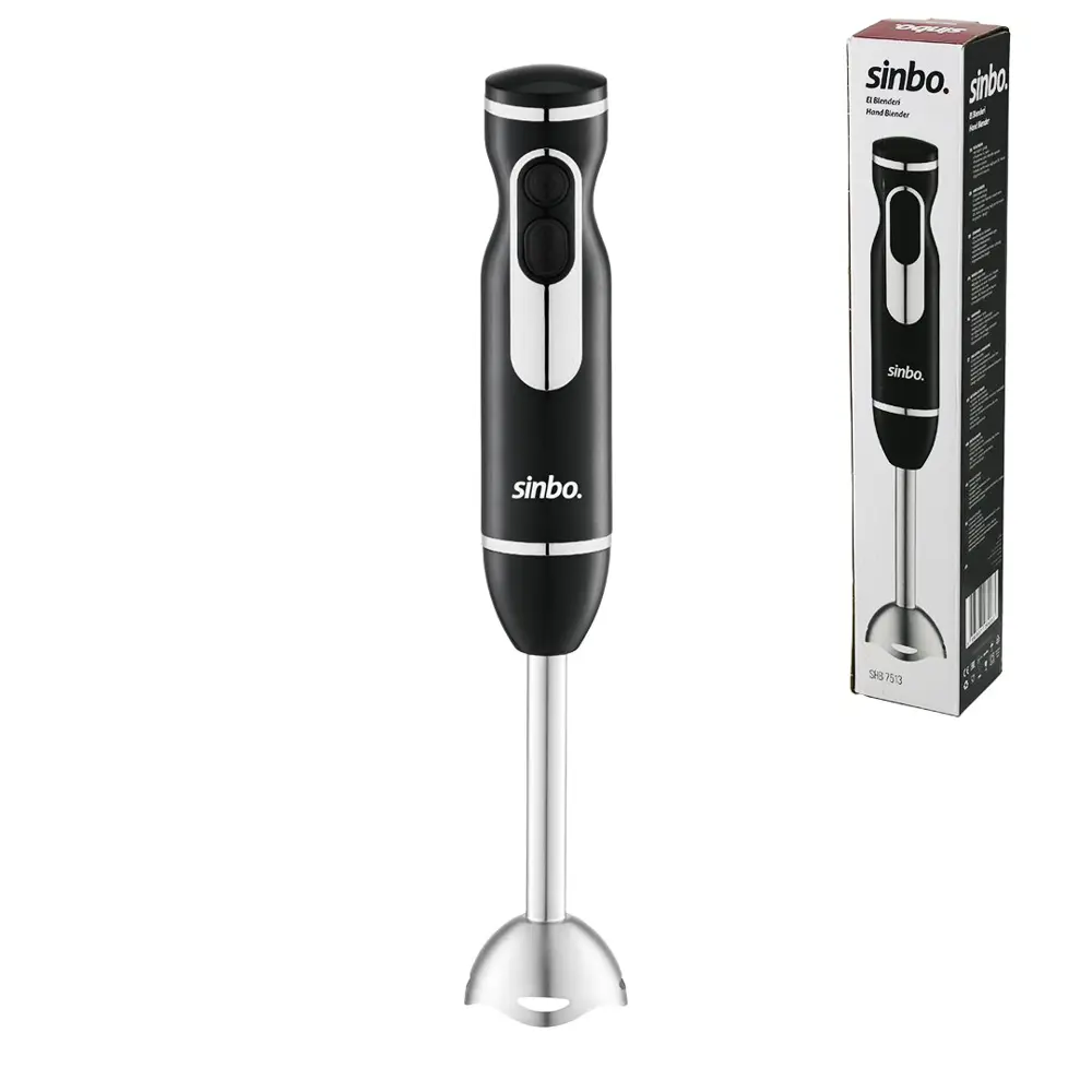 SİYAH - GÜMÜŞ ÇUBUK EL BLENDER ÇELİK UÇLU DC MOTOR - 400W SHB-751