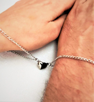Tükkan Accessories Siyah-Gümüş Kalp Miknatisli Sevgili Çift Bileklik,,Bff Bilekliği, Tükkan Accessories Siyah-Gümüş Kalp Miknatisli Sevgili Çift Bileklik,,Bff Bilekliği,