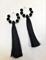 SİYAH GÜMÜŞ KAPLAMA PÜSKÜL KÜPE-PÜSKÜ15 SİYAH GÜMÜŞ KAPLAMA PÜSKÜL KÜPE-PÜSKÜ15