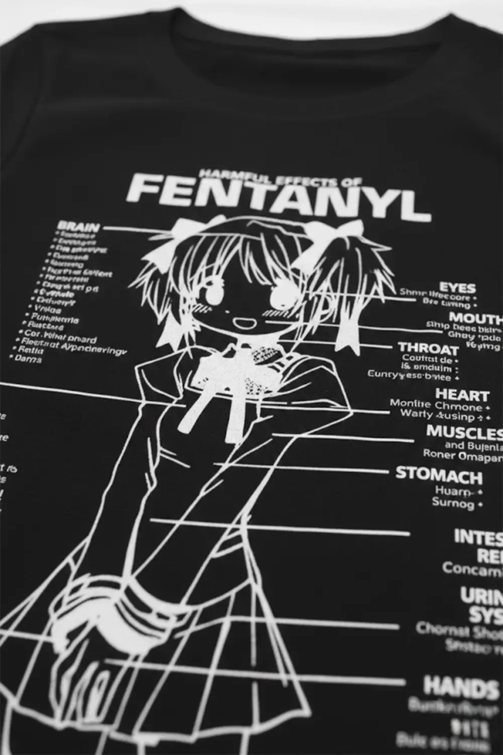 Siyah Harmful Effect Gotik Y2K Kısa Kollu Crop Siyah Harmful Effect Gotik Y2K Kısa Kollu Crop