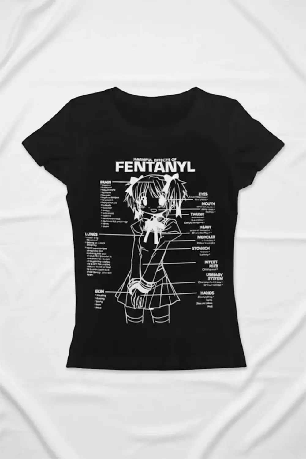 Siyah Harmful Effect Gotik Y2K Kısa Kollu Crop Siyah Harmful Effect Gotik Y2K Kısa Kollu Crop