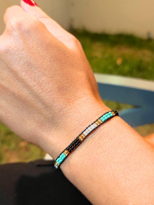 Tükkan Accessories Siyah İp Karişik Renkli Boncuk Miyuki Bileklik Makrome Örgü Asans Tükkan Accessories Siyah İp Karişik Renkli Boncuk Miyuki Bileklik Makrome Örgü Asans