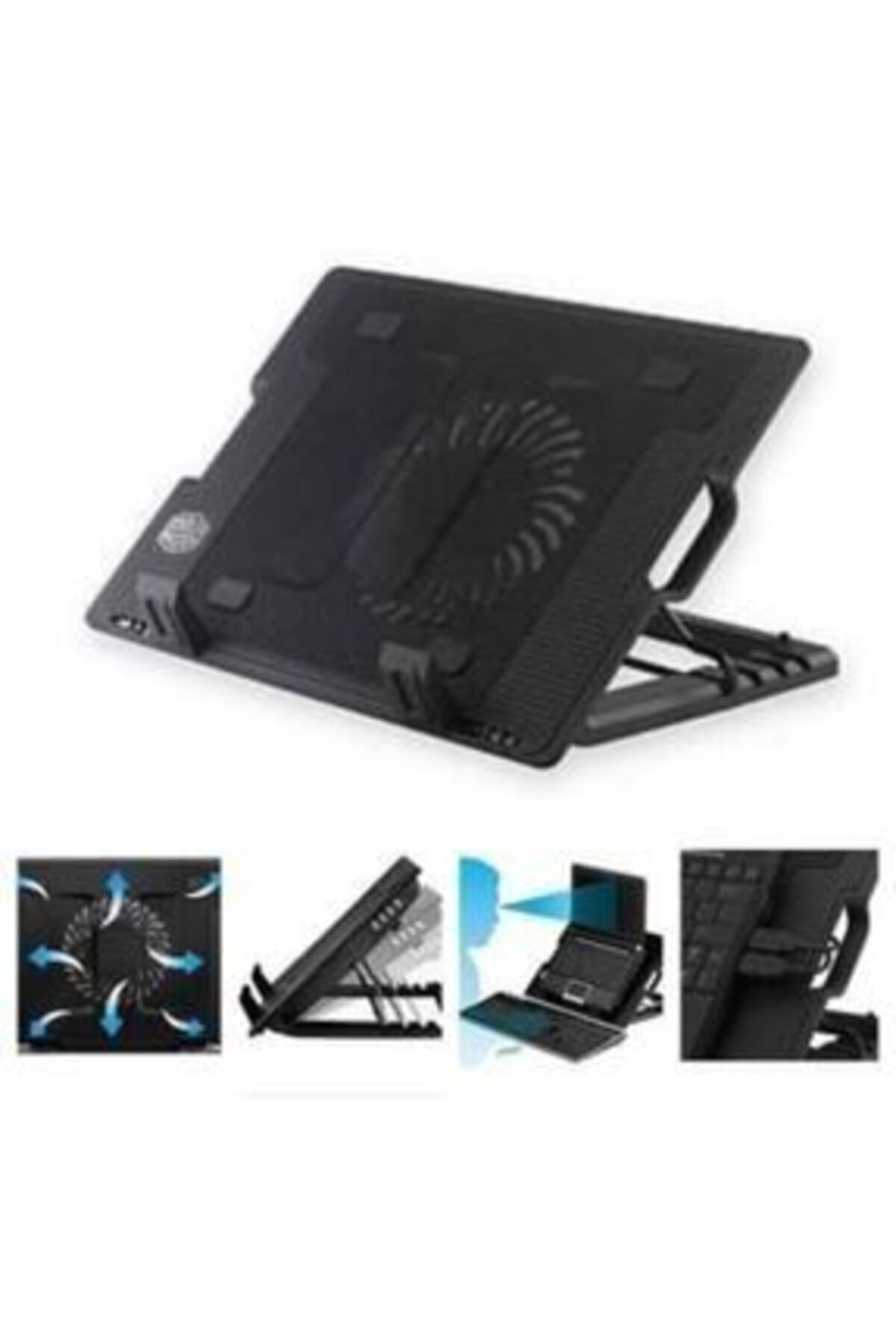 Siyah Işıklı Led Fanlı Çift Usb 2.0 Notebook Soğutucu Fan Nb339
