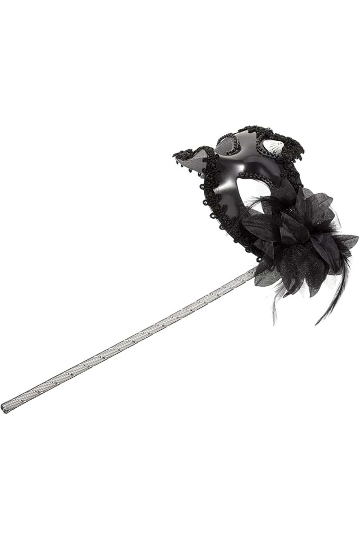 Ok Aksesuar Siyah İşiltili Tutmali Fotoğraf Çekimi Maskesi 18X29 Cm (5060)