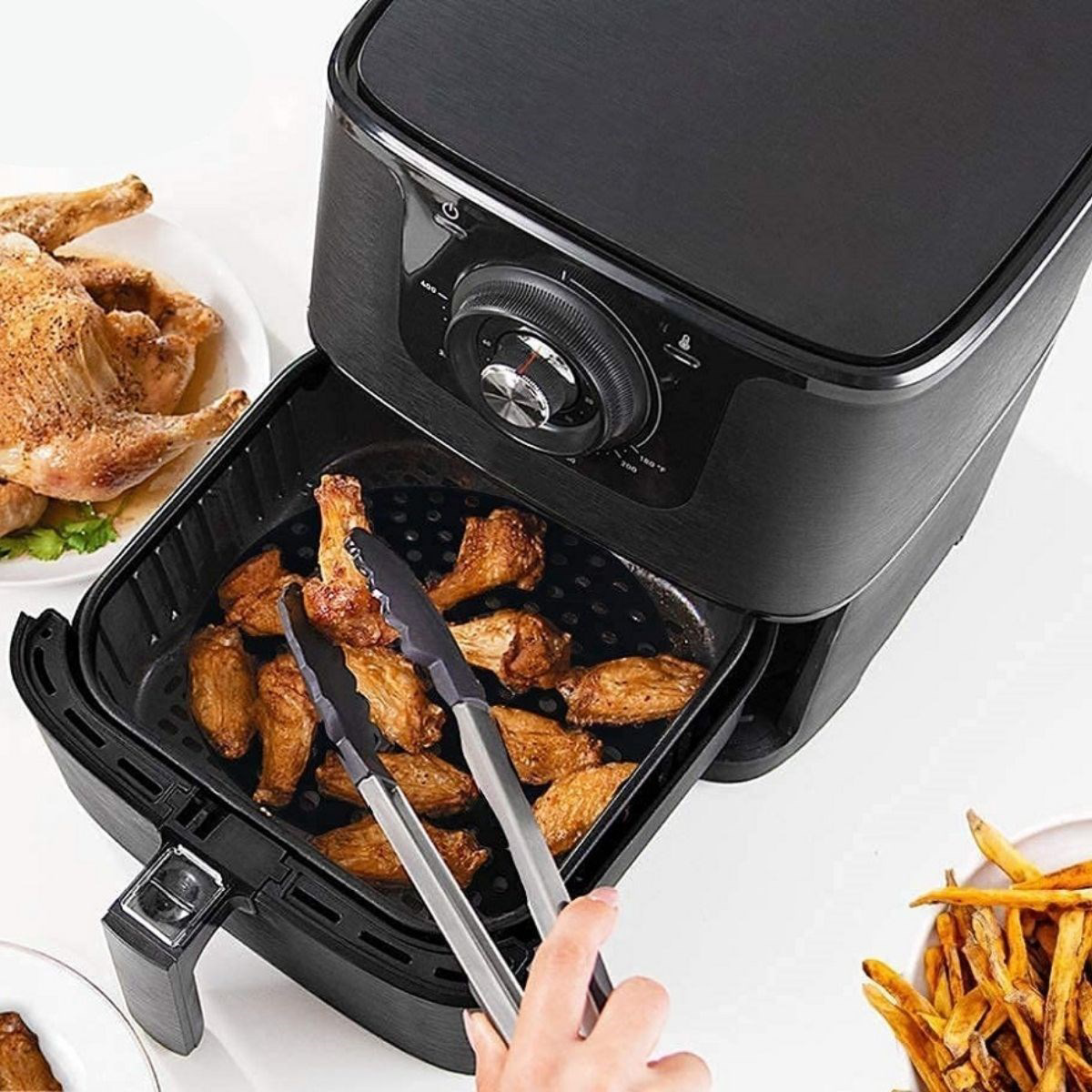 Siyah Isıya Dayanıklı Yıkanılabilir Silikon Fırın Ve Airfryer Yuv