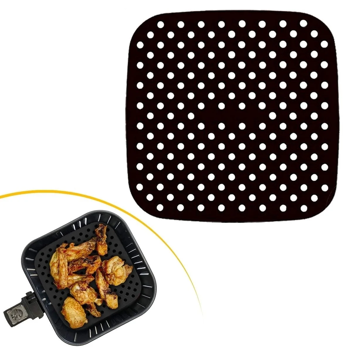 Siyah Isıya Dayanıklı Yıkanılabilir Silikon Fırın Ve Airfryer Kare Model Pişirme Matı 21,5 Cm Bx40 Fiyatı, Yorumları ve Özellikleri