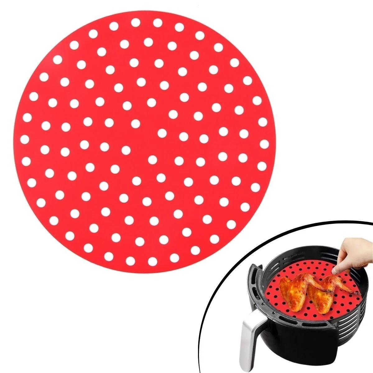 Siyah Isıya Dayanıklı Yıkanılabilir Silikon Fırın Ve Airfryer Yuvarlak Model Pişirme Matı 23 Cm Fiyatı, Yorumları ve Özellikleri