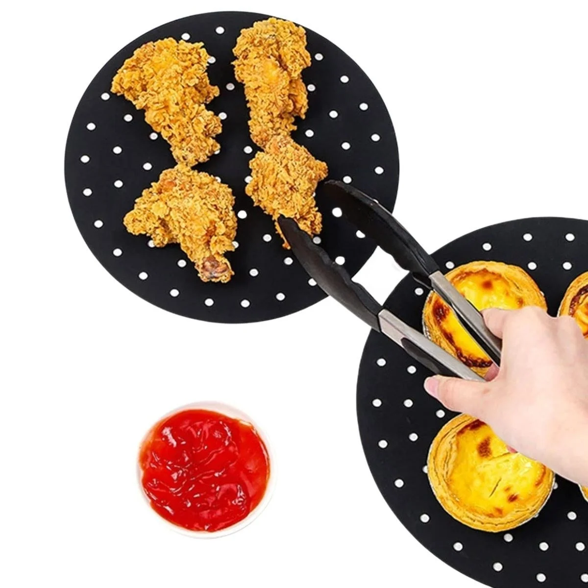 Siyah Isıya Dayanıklı Yıkanılabilir Silikon Fırın Ve Airfryer Yuvarlak Model Pişirme Matı 23 Cm Bx40 Fiyatı, Yorumları ve Özellikleri