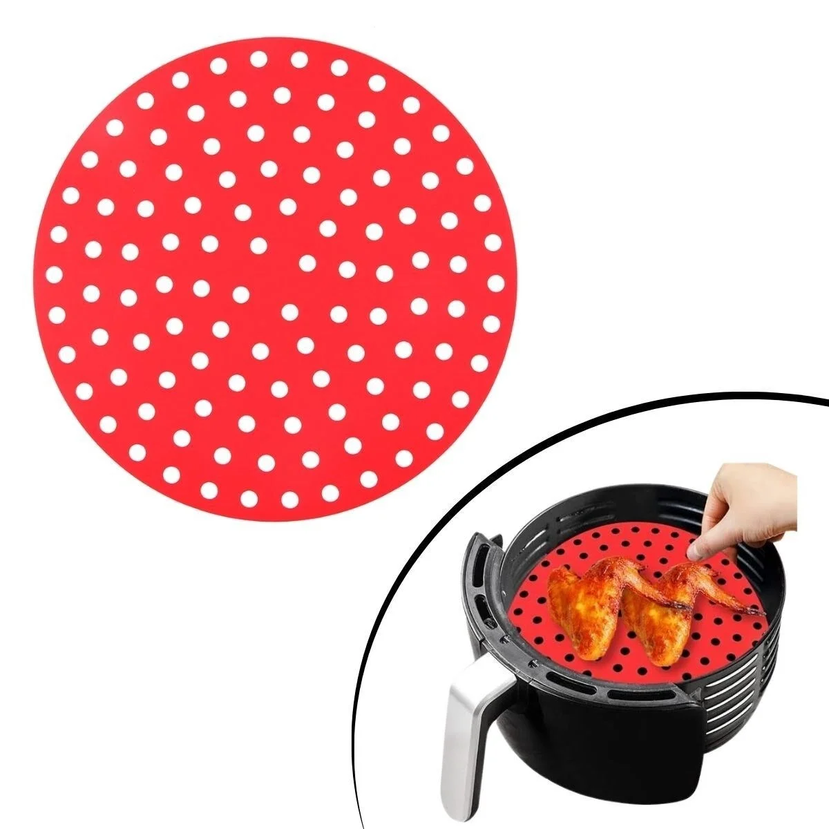 Siyah Isıya Dayanıklı Yıkanılabilir Silikon Fırın Ve Airfryer Yuvarlak Model Pişirme Matı 20 Cm Fiyatı, Yorumları ve Özellikleri