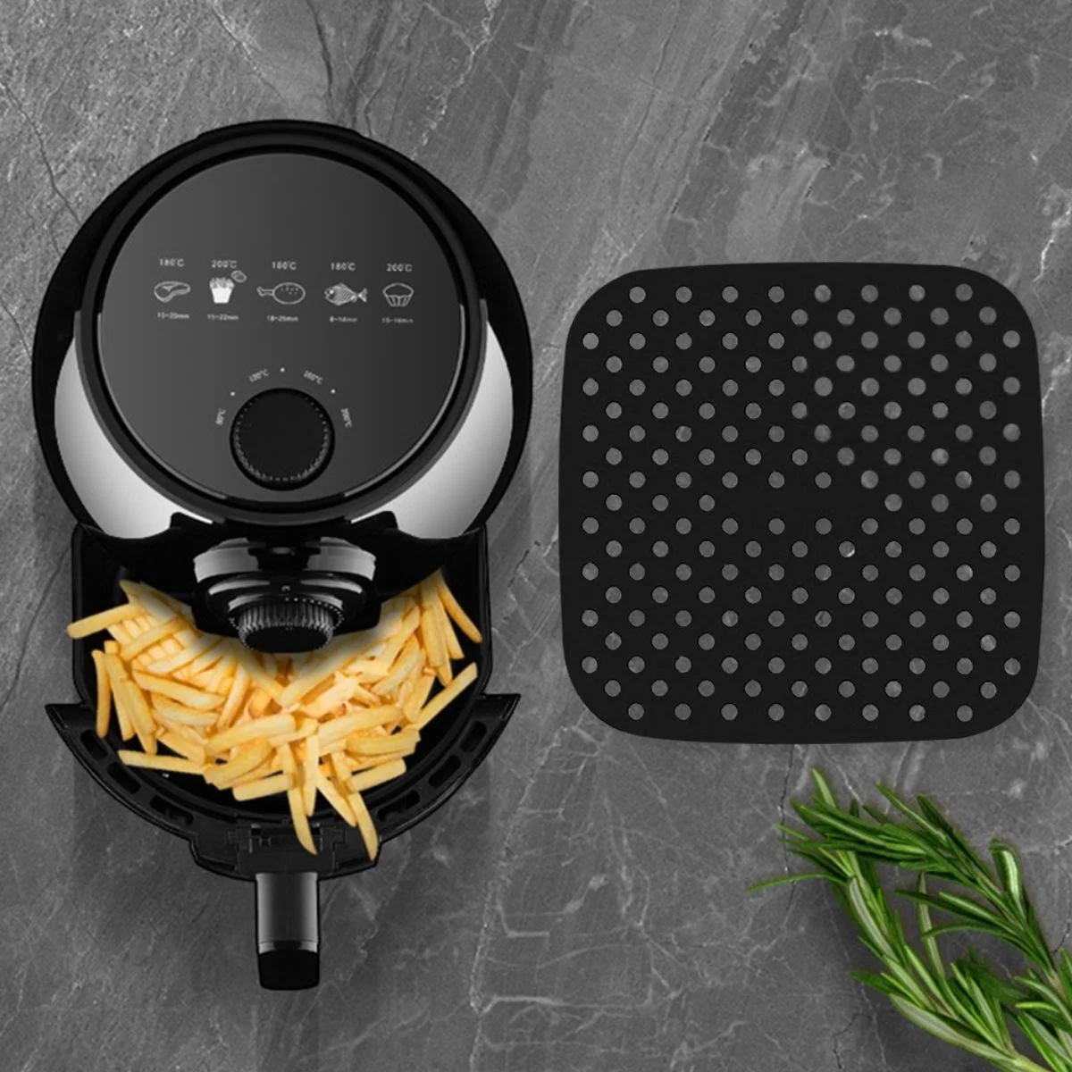 Siyah Isıya Dayanıklı Yıkanılabilir Silikon Fırın Ve Airfryer Kare Model Pişirme Matı 21,5 Cm Siyah Isıya Dayanıklı Yıkanılabilir Silikon Fırın Ve Airfryer Kare Model Pişirme Matı 21,5 Cm