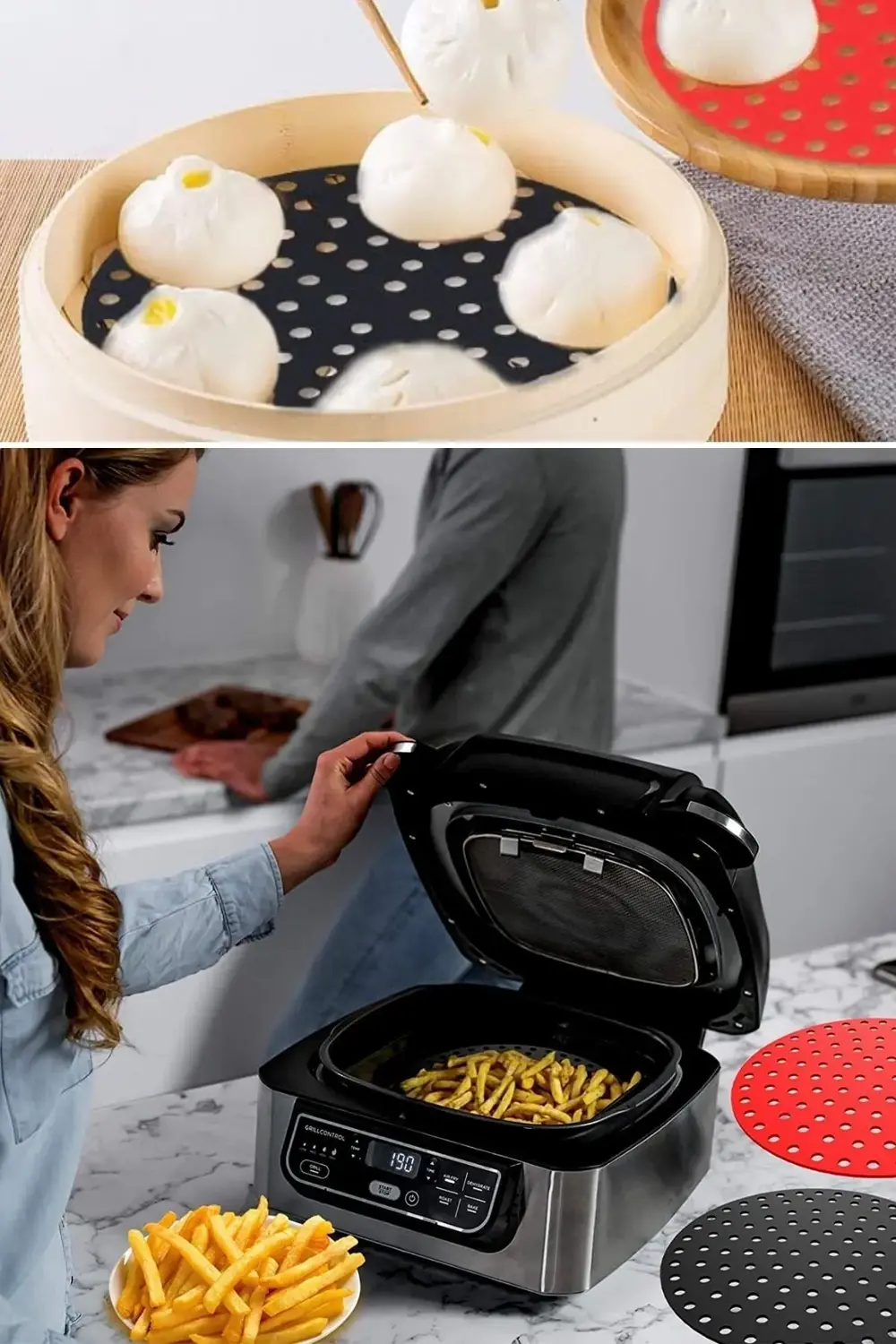 ® Siyah Isıya Dayanıklı Yıkanılabilir Silikon Fırın Ve Airfryer Y