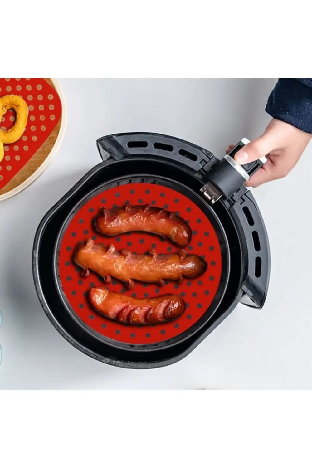 ® Siyah Isıya Dayanıklı Yıkanılabilir Silikon Fırın Ve Airfryer Y