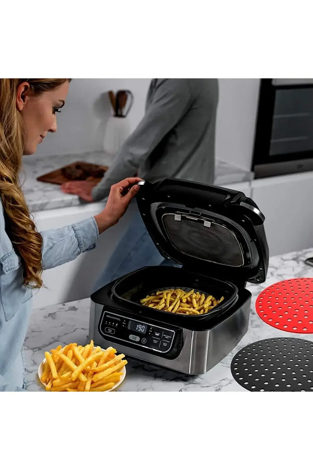 ® Siyah Isıya Dayanıklı Yıkanılabilir Silikon Fırın Ve Airfryer Y