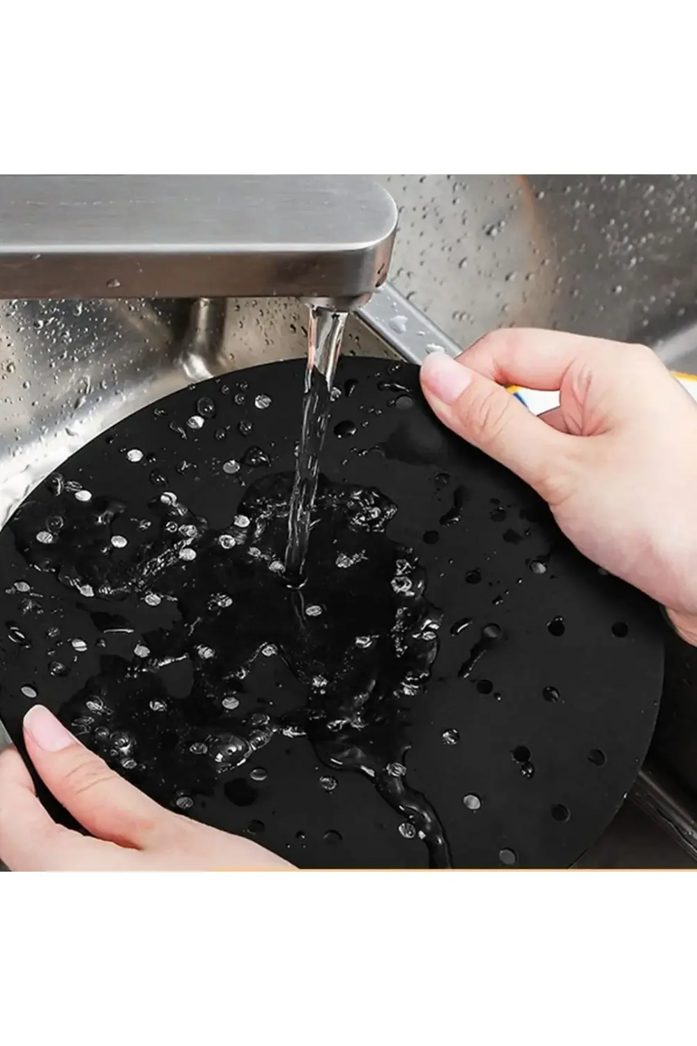 ® Siyah Isıya Dayanıklı Yıkanılabilir Silikon Fırın Ve Airfryer Y