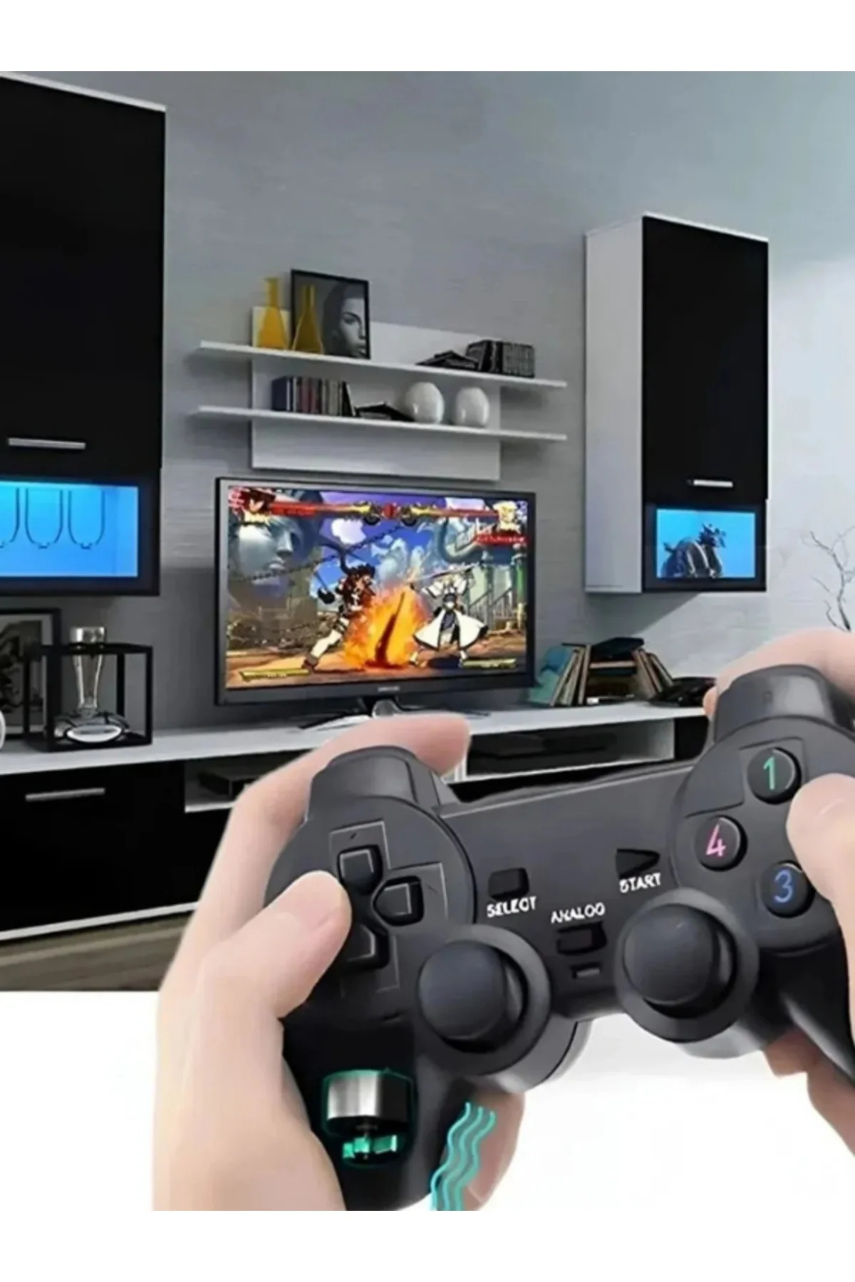 Siyah kablolu çift motorlu titreşimli joystick PC uyumlu USB bağlantılı 1 yıl garantili