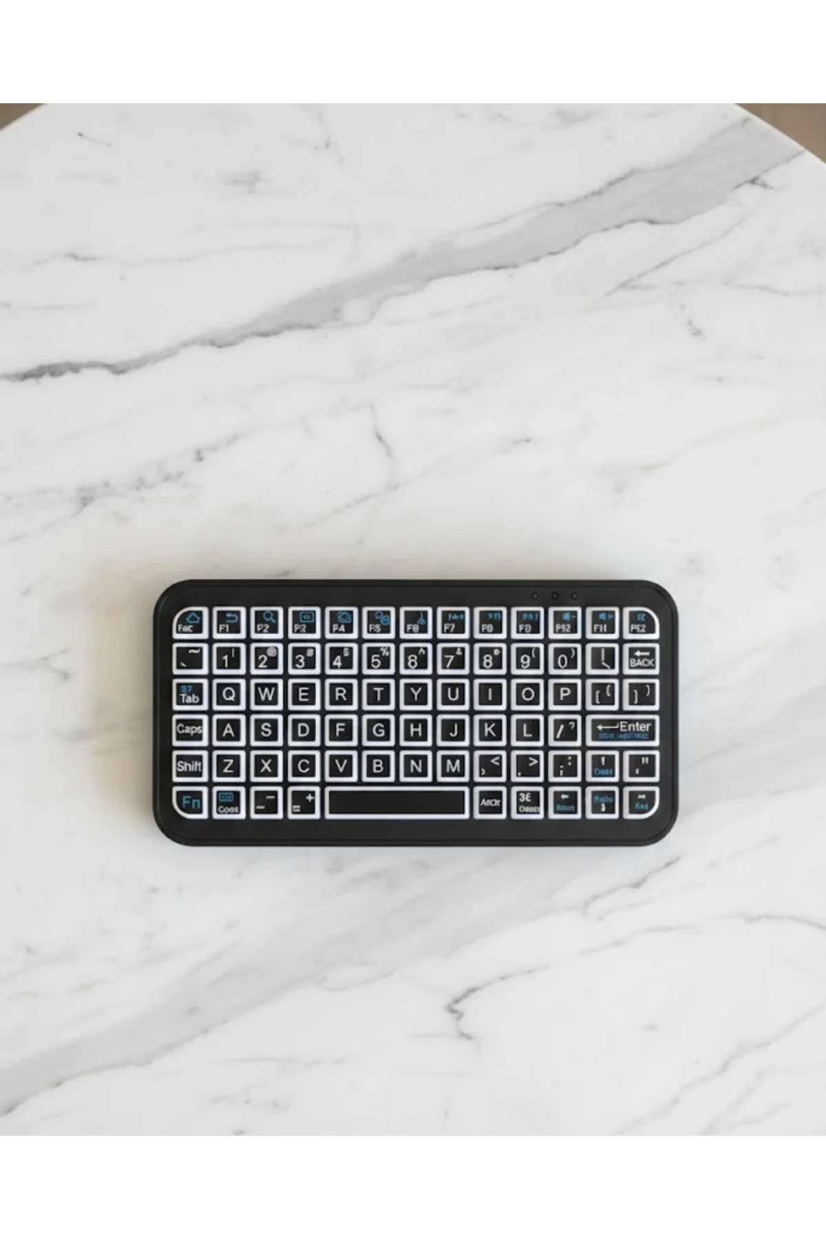 Siyah Kablosuz Mini RGB Işıklı Klavye Bluetooth 5.2 İnce Tasarım
