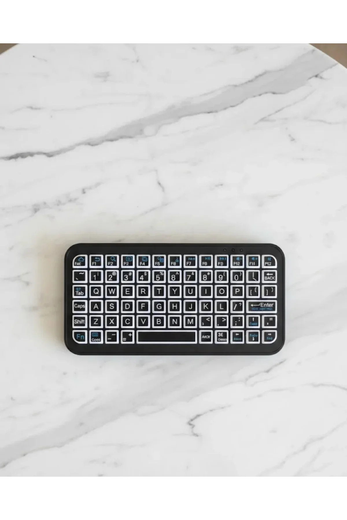 Siyah Kablosuz Mini RGB Işıklı Klavye Bluetooth 5.2 İnce Tasarım