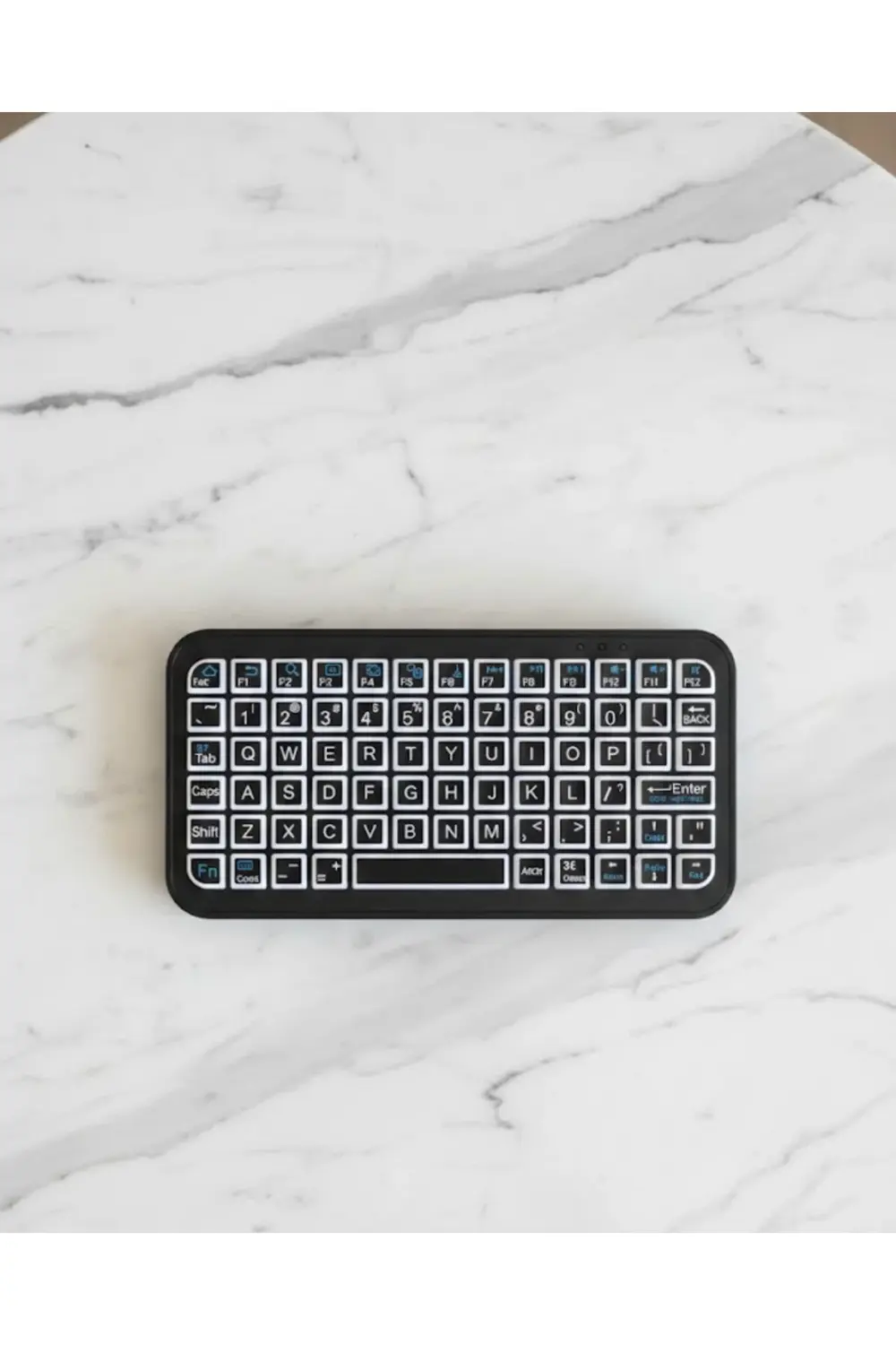 Siyah Kablosuz Mini RGB Işıklı Klavye Bluetooth 5.2 İnce Tasarım