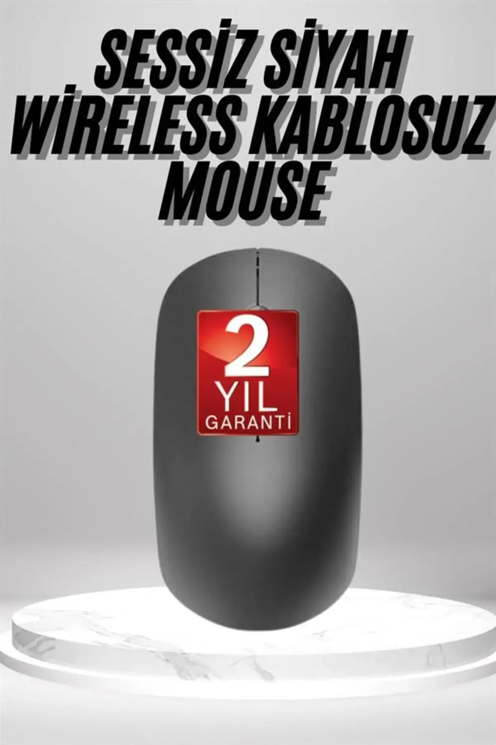 Siyah Kablosuz Mouse Wireless Mouse Minimal Tasarım