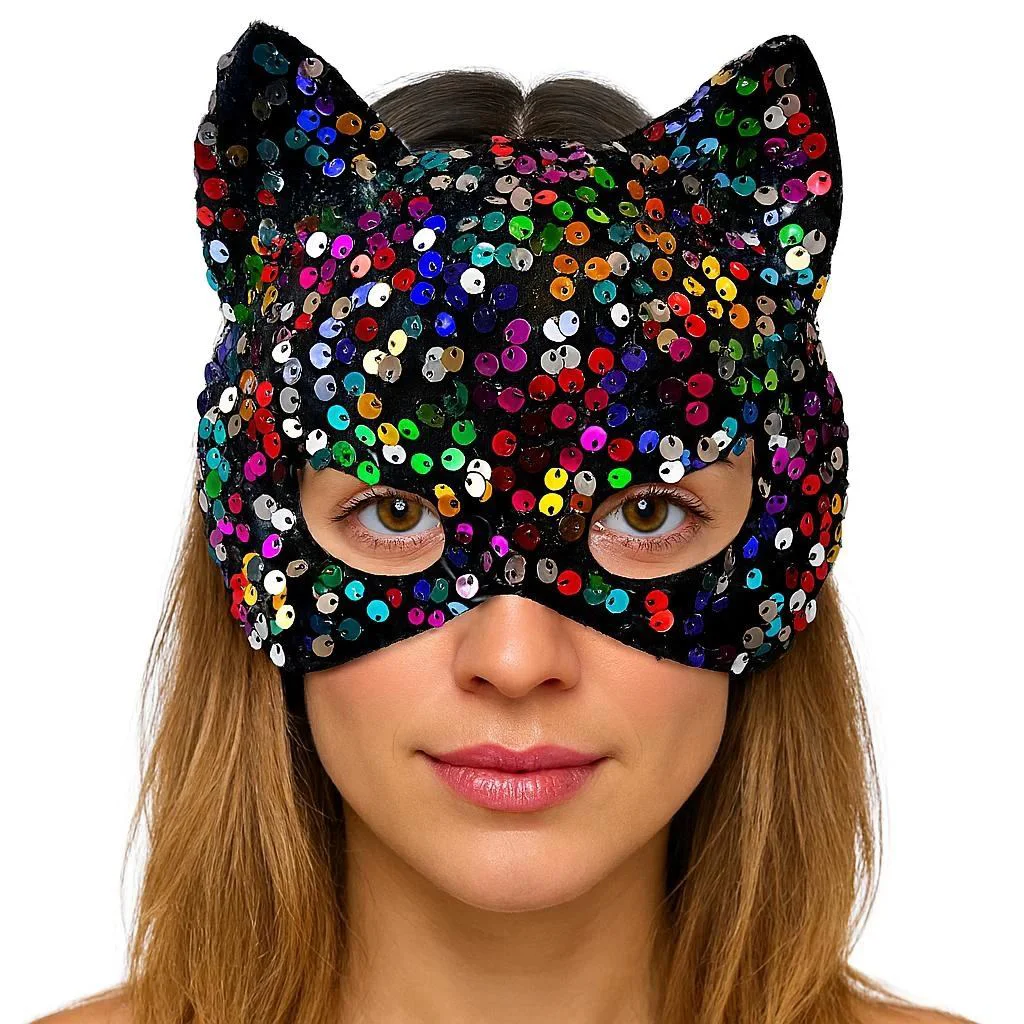 Siyah Kadife Payetli Parti Maskesi – 16x14 Cm Rengarenk Pullu Maske Fiyatı, Yorumları ve Özellikleri
