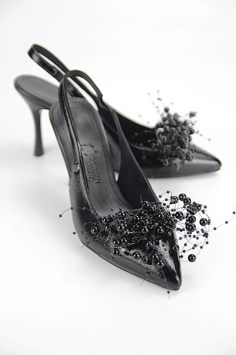 Siyah Kadın Topuklu Ayakkabı - İnce Topuklu Slingback Fiyatı, Yorumları ve Özellikleri