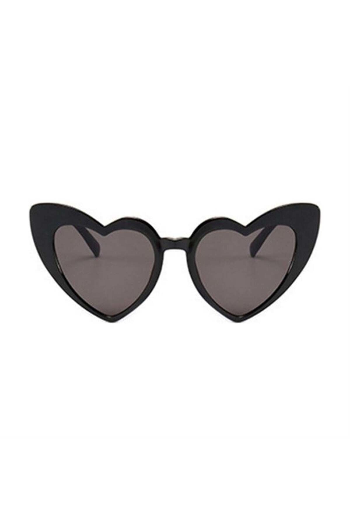 Siyah Kalp Çerçeveli Tasarım Cat Eye Güneş Gözlüğü