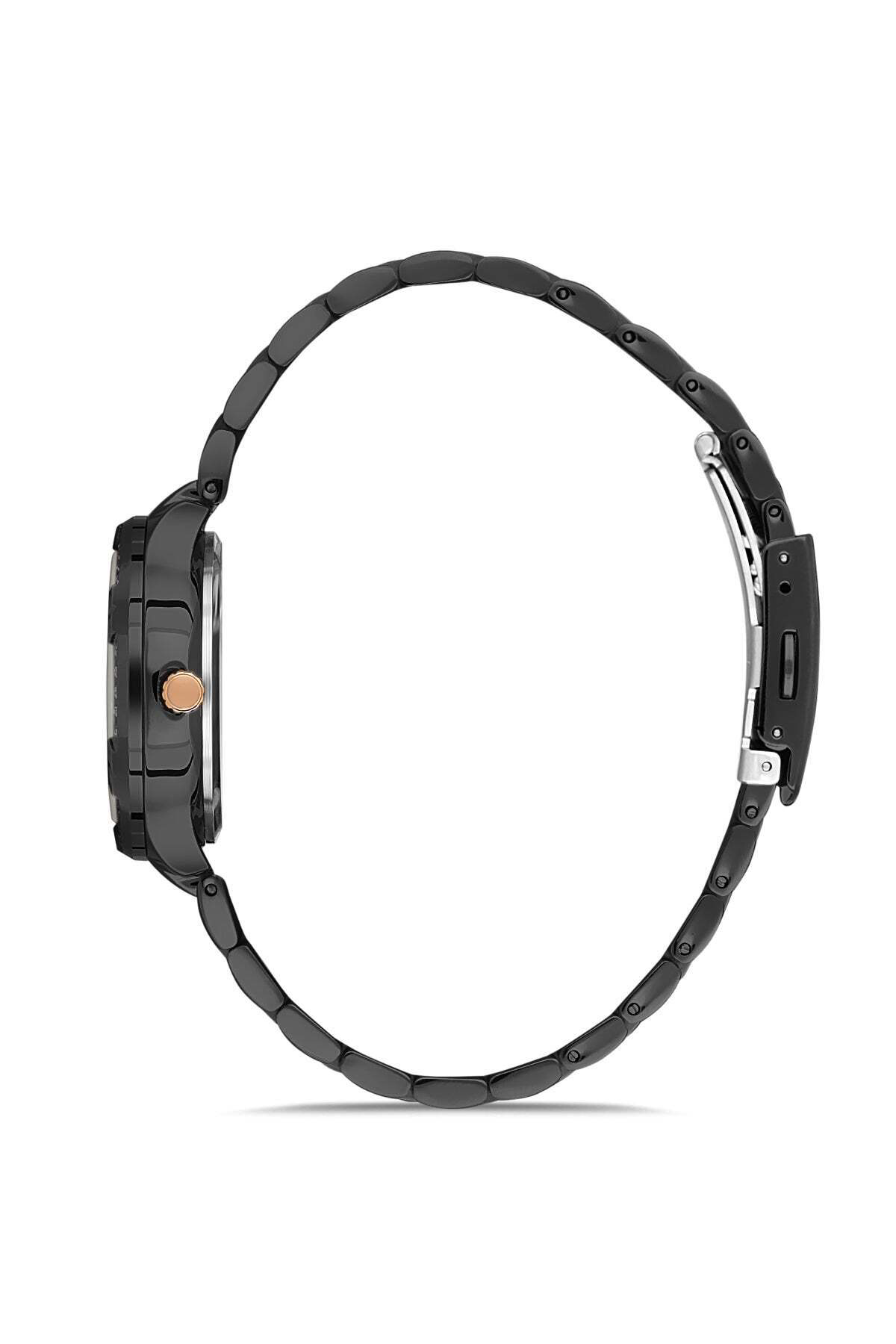 Siyah Kaplamalı Takvimli Kadın Kol Saati