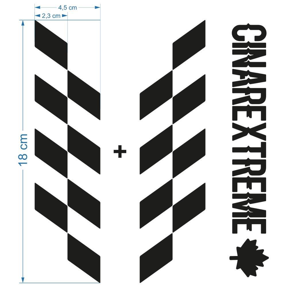 Çinar Extreme Siyah Karbon Fiber Dokulu Damali Kask Motosiklet Sticker Takimi Ç