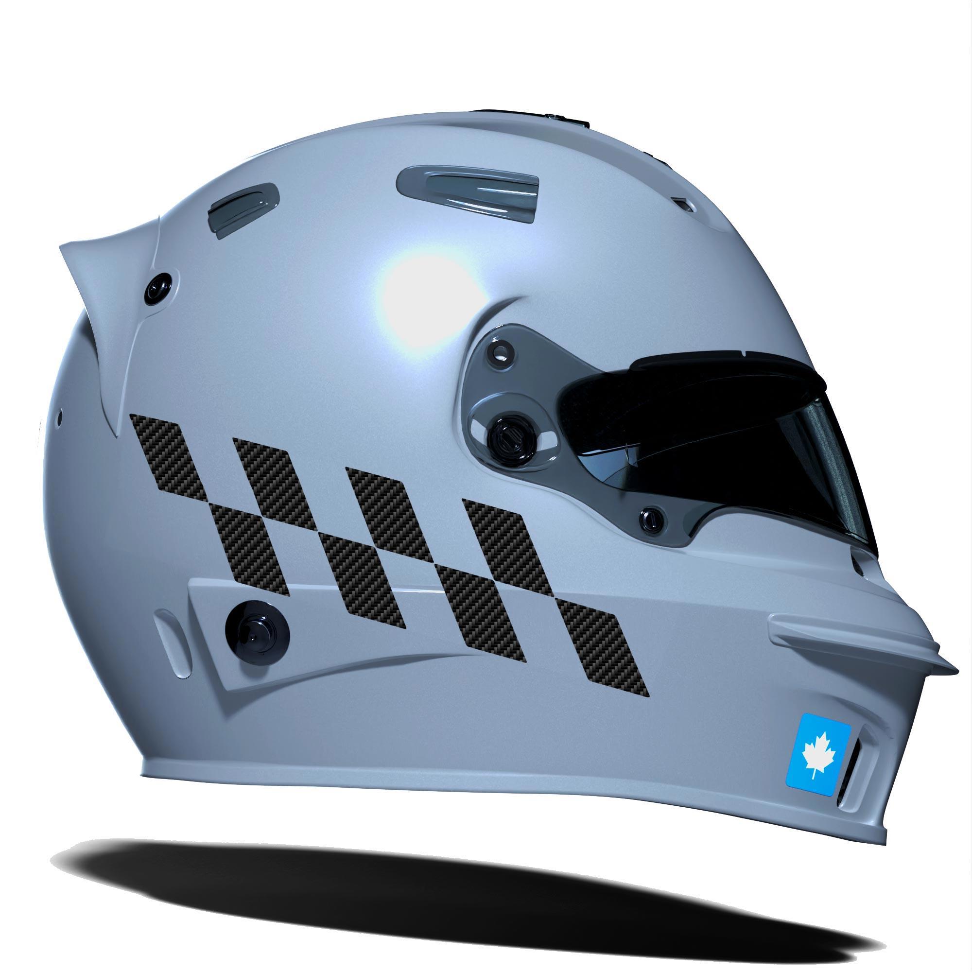 Çinar Extreme Siyah Karbon Fiber Dokulu Damali Kask Motosiklet Sticker Takimi Ç