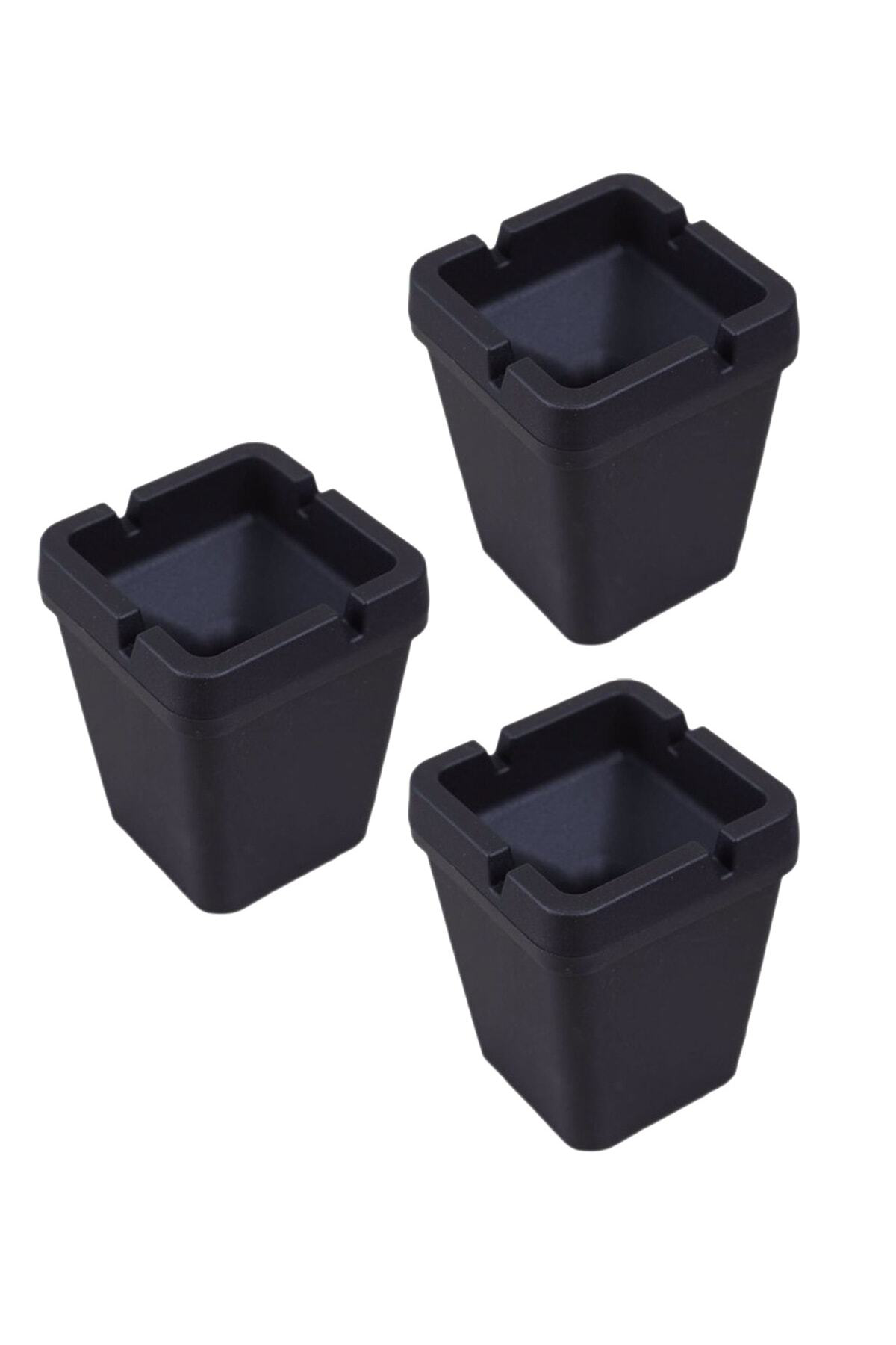 Siyah Kare Kokusuz Küllük 3 Adet KPF15-3