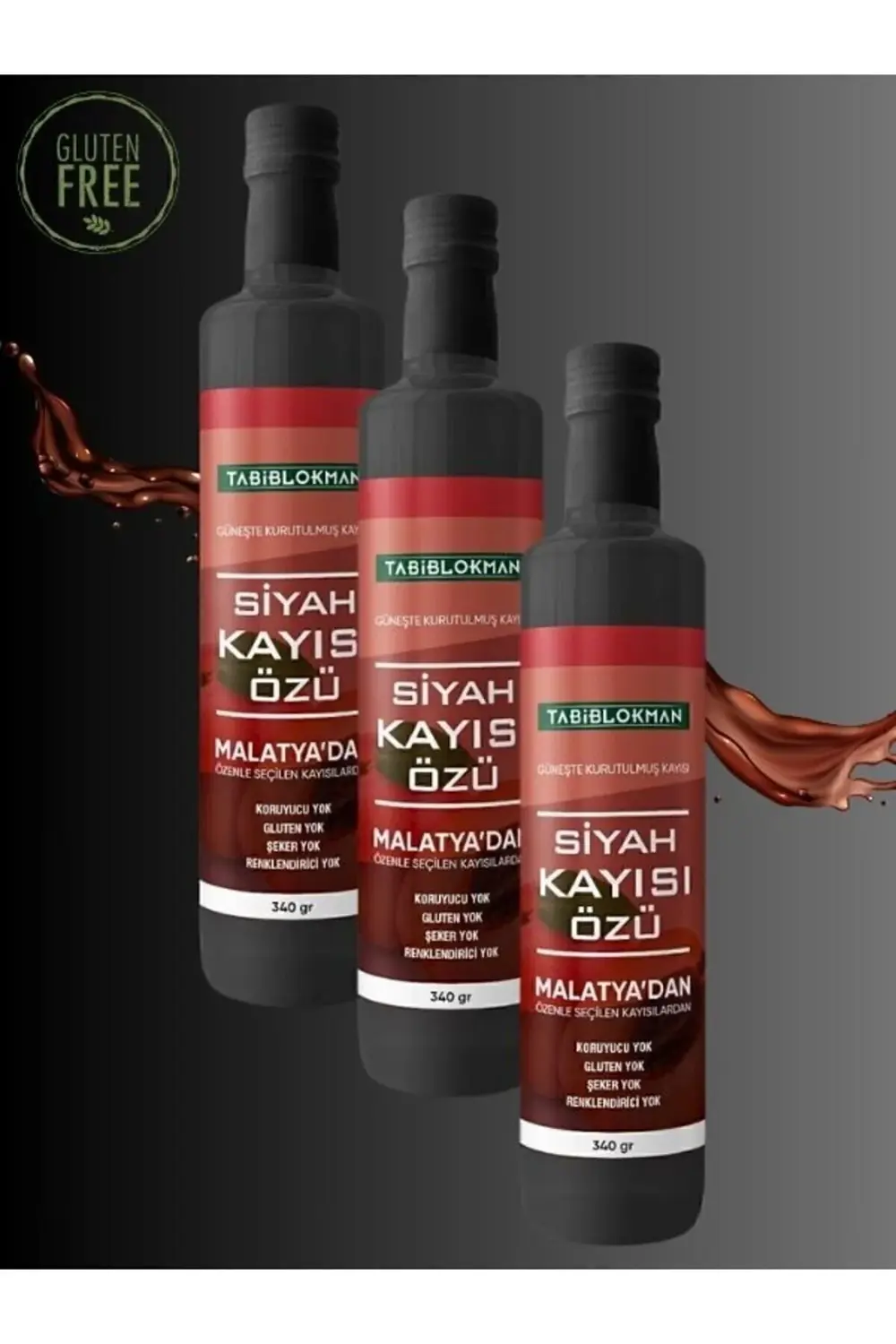 Siyah Kayısı Özü 340 Gr 3 ADET