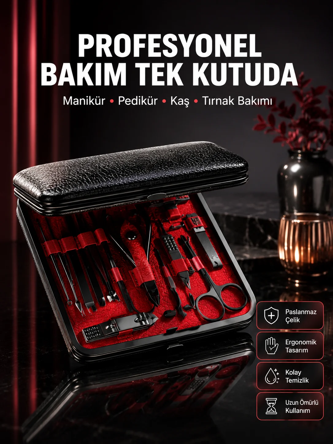 Siyah Kaymaz Teknolojili El ve Ayak Bakım Seti Yeni Nesil