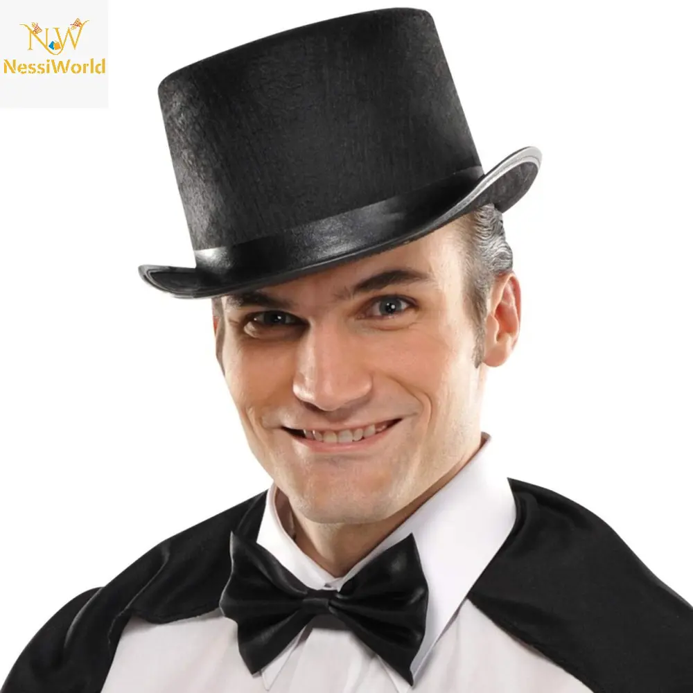 Siyah Keçe Sihirbaz Fötr Şapka 12 cm