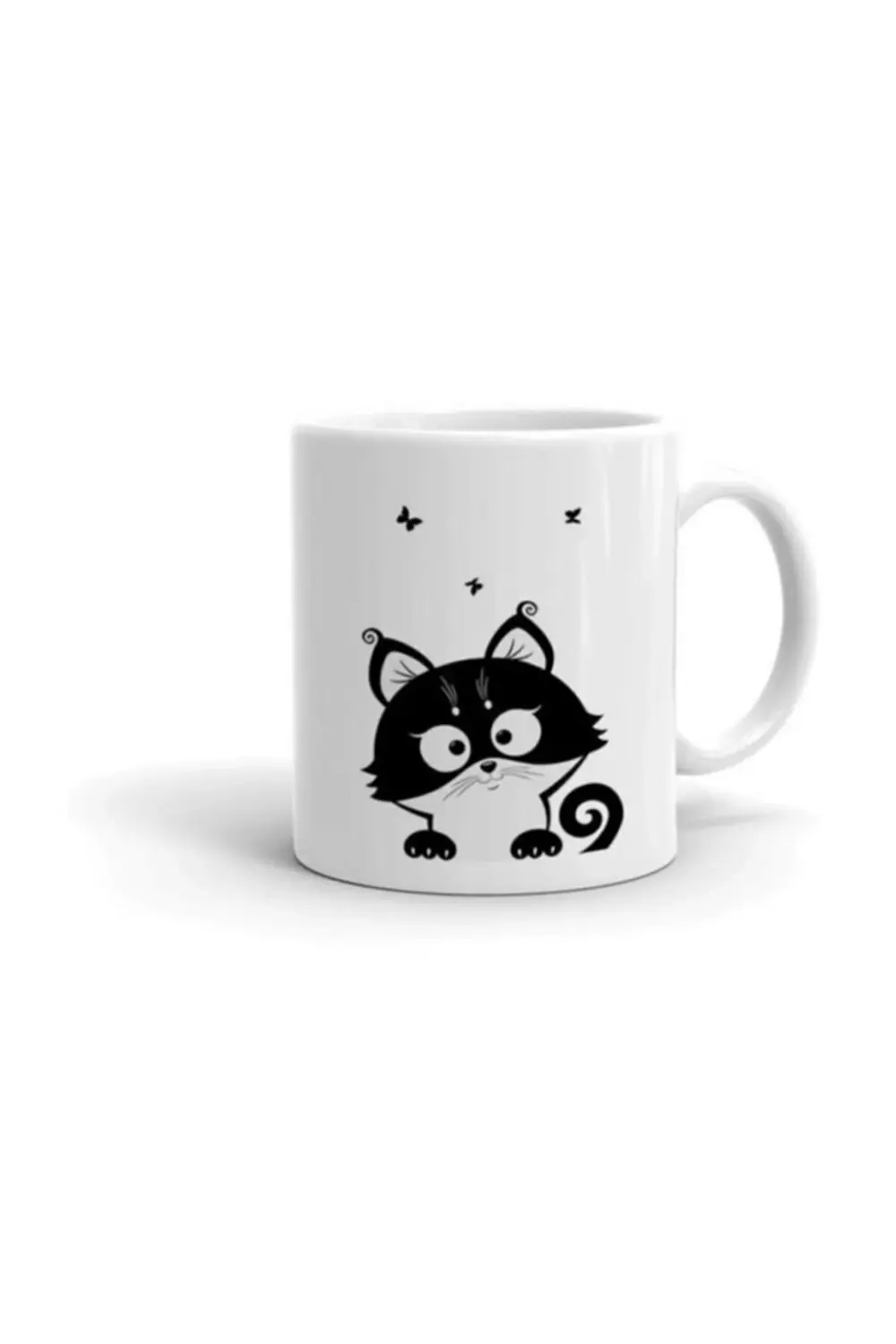 Siyah Kedi Baskılı Kupa/bardak