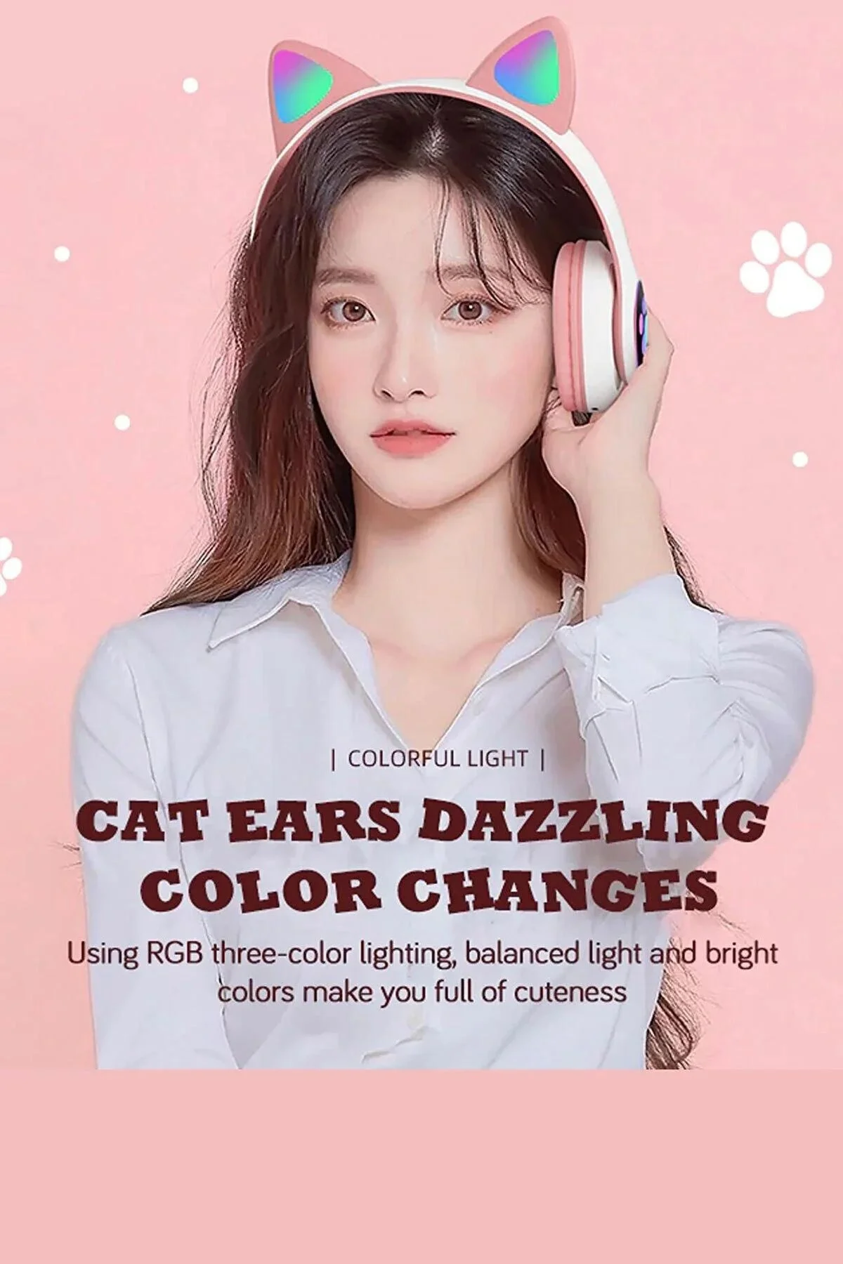 Siyah Kedi Kulağı Tasarımlı Bluetooth Kulaklık - Çocuklar İçin Eğlenceli ve Dayanıklı