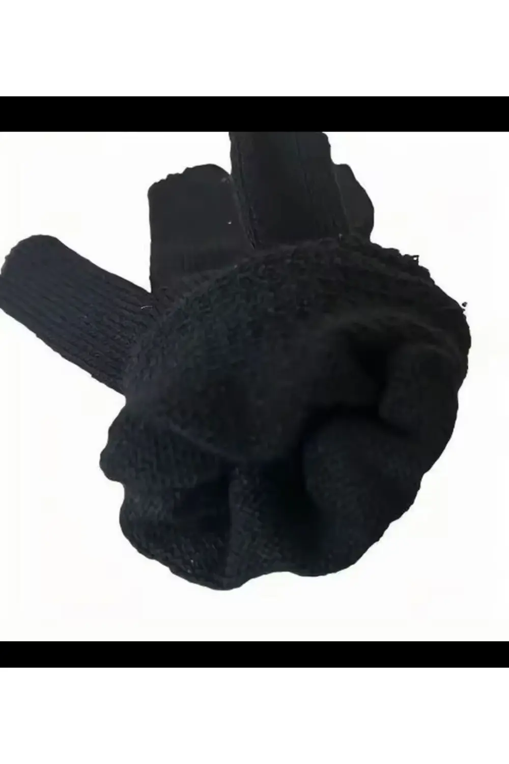 siyah kesik parmaklı kurukafa baskılı pamuklu kışlık eldiven