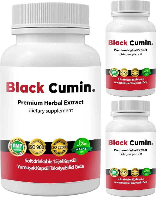 Siyah Kimyon Tohumu Yağı - Soğuk Sıkım Nigella Sativa & 15 Soft Jel Kapsül