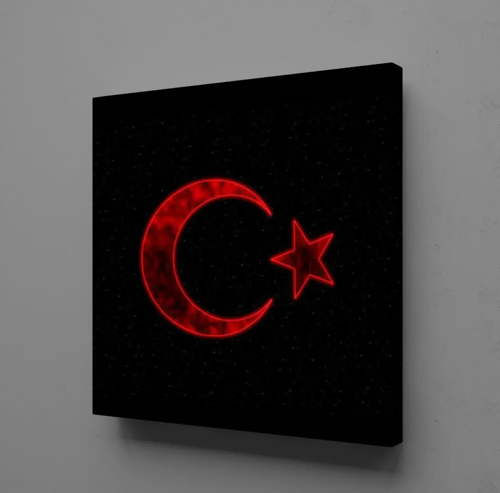 SİYAH KIRMIZI BAYRAK KANVAS TABLO