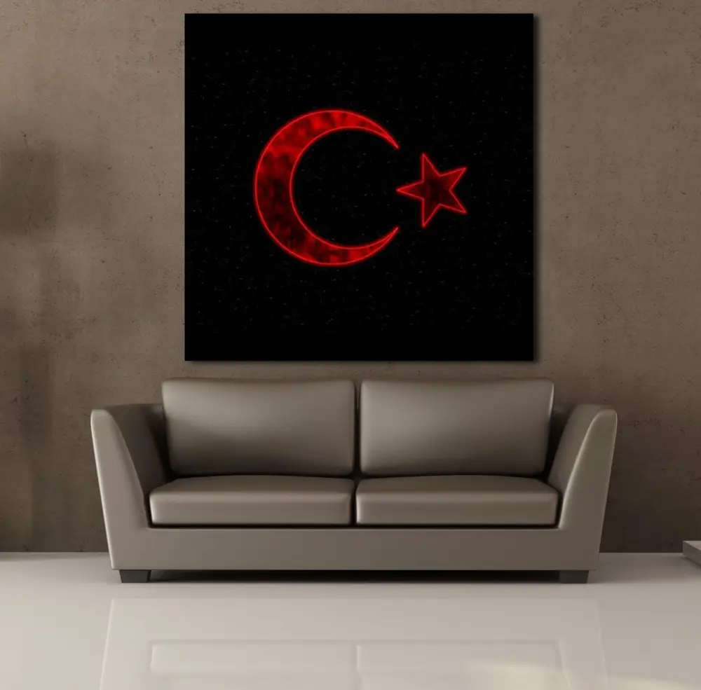 SİYAH KIRMIZI BAYRAK KANVAS TABLO